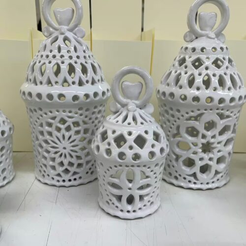 lanterna portacandela - ceramica artigianale di Grottaglie