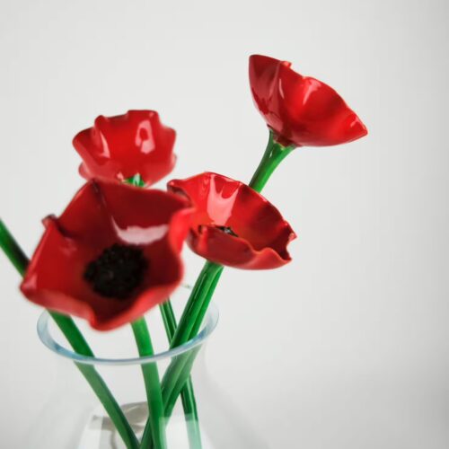 cf fiore papavero 02 - ceramica artigianale di Grottaglie